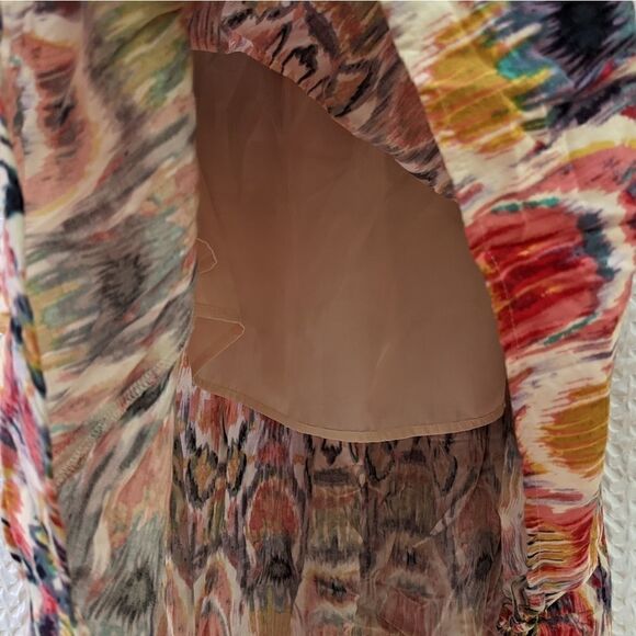 BB Dakota size small strapless, padded high low dress multi color pattern - Picture 4 of 11